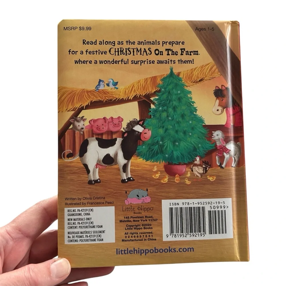 🆕 Christmas On The Farm Padded Cover Board Book Little Hippo Books Ages 1-5 - Picture 6 of 8